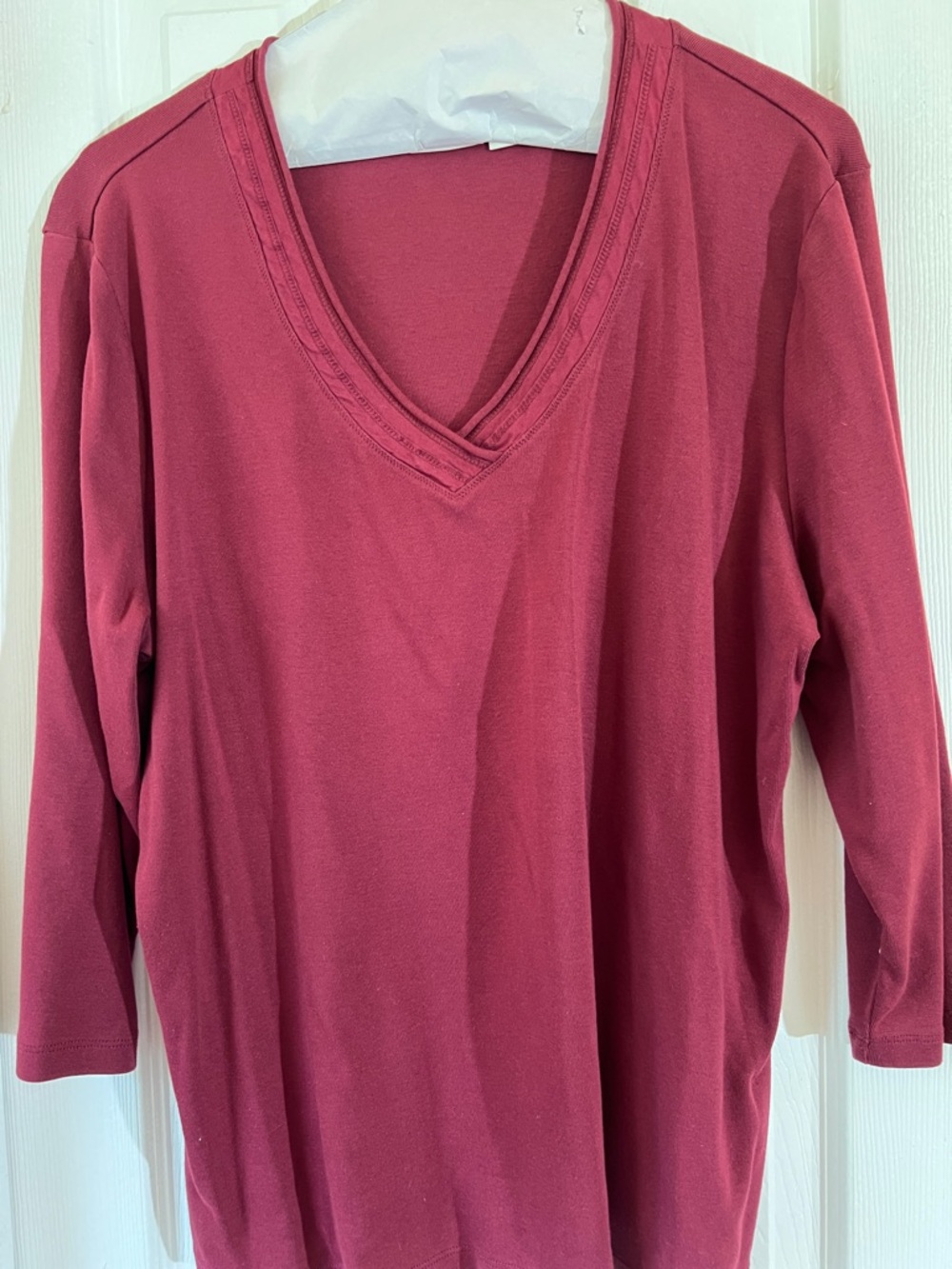Cato Women's V-Neck Long Sleeve Top - Wine